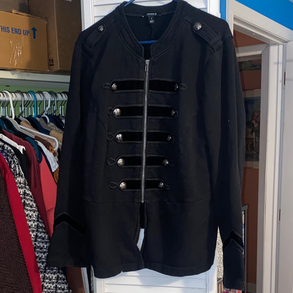 Torrid Black Military Style Blazer
